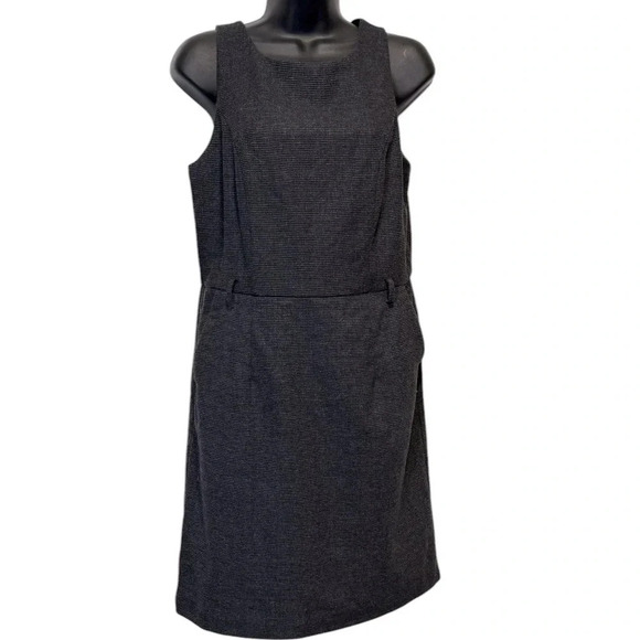 Banana Republic Wool Blend Sleeveless Black Houndstooth Dress Pockets Womens 8 - Picture 5 of 13